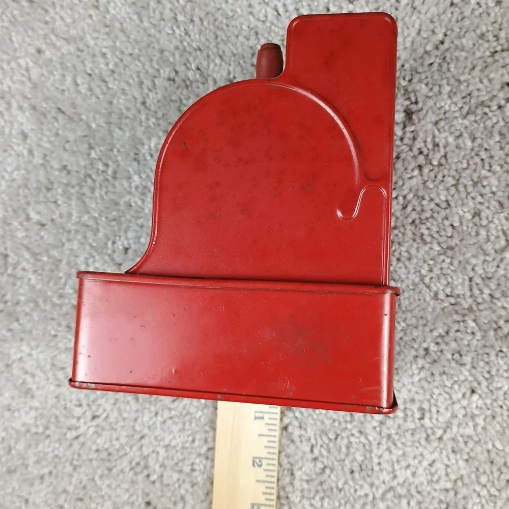 Vintage 1960s Uncle Sam's 3 Coin Register Bank Red Metal Cash Register Works